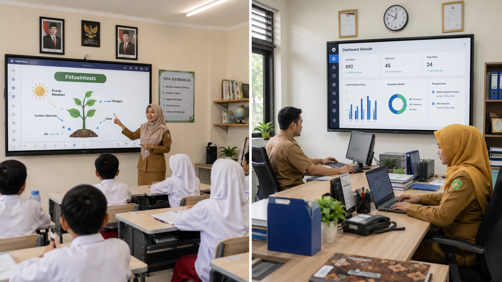 Cara Sekolah Negeri Memanfaatkan Teknologi Smart Board + Sistem Manajemen Terintegrasi